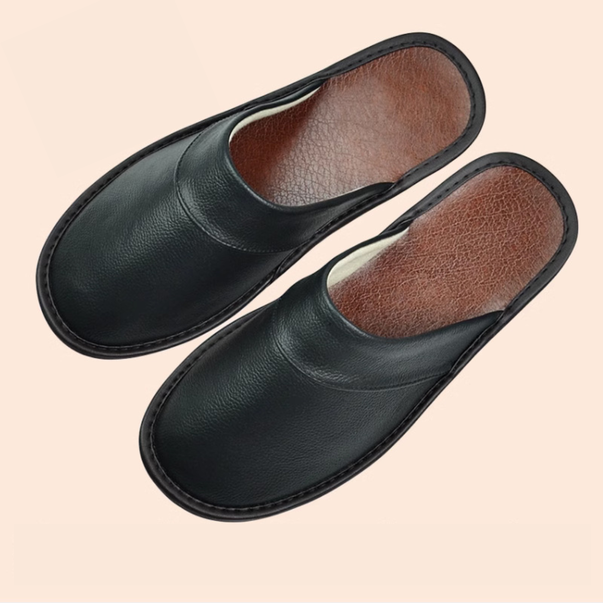Herren Lederpantoffeln