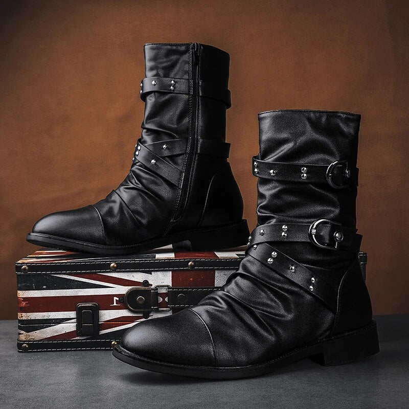 Herren Vintage Lederstiefel