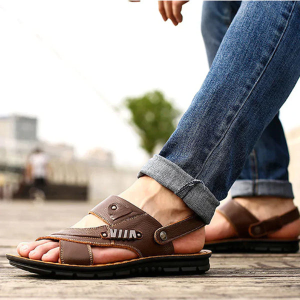 Nellio - Vintage Herren Ledersandalen