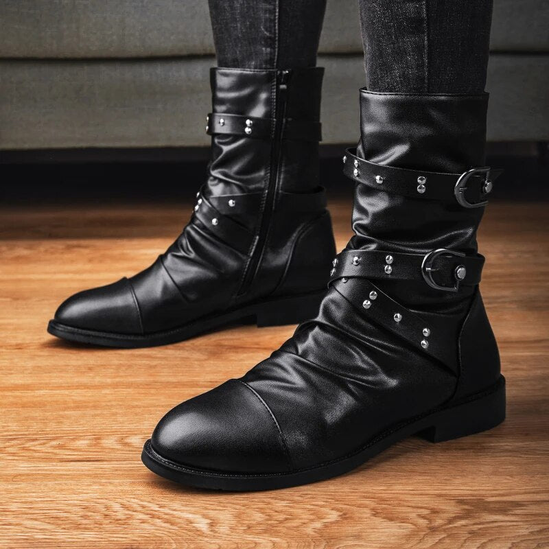 Herren Vintage Lederstiefel