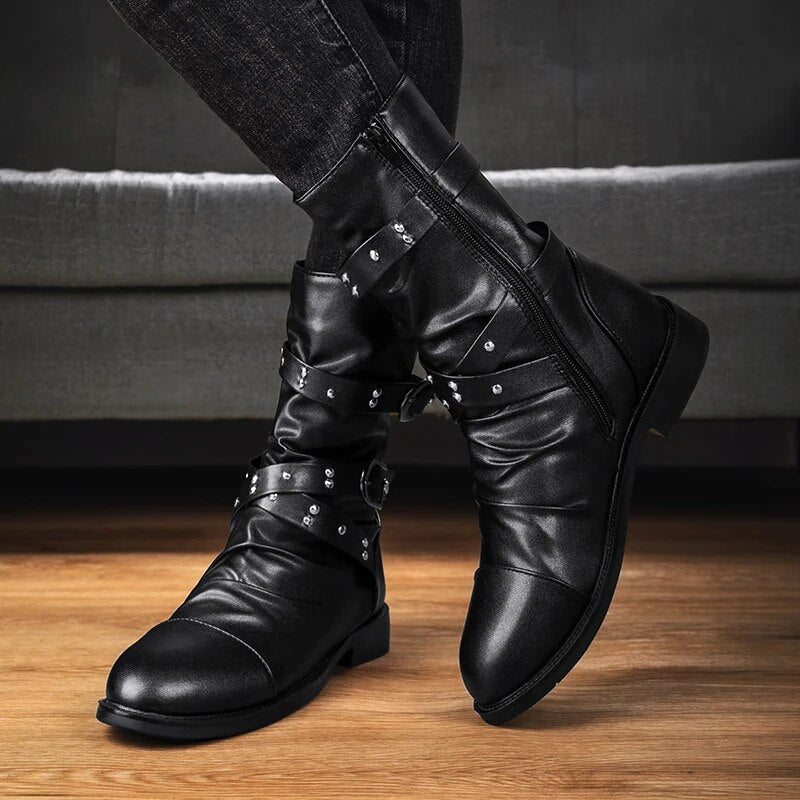 Herren Vintage Lederstiefel