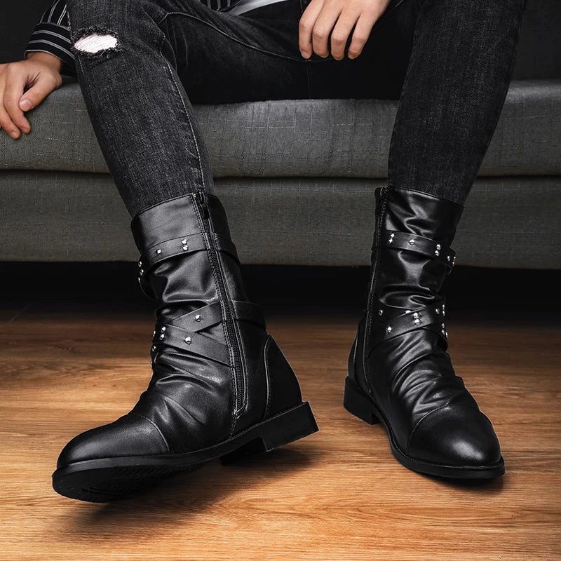 Herren Vintage Lederstiefel