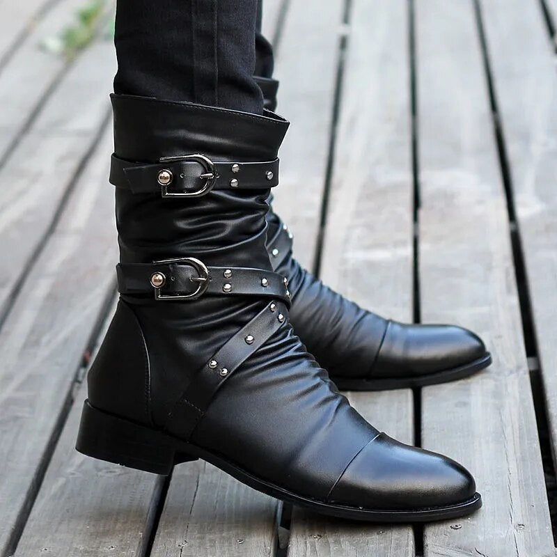 Herren Vintage Lederstiefel