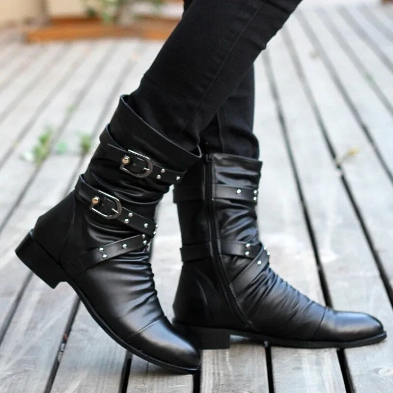Herren Vintage Lederstiefel